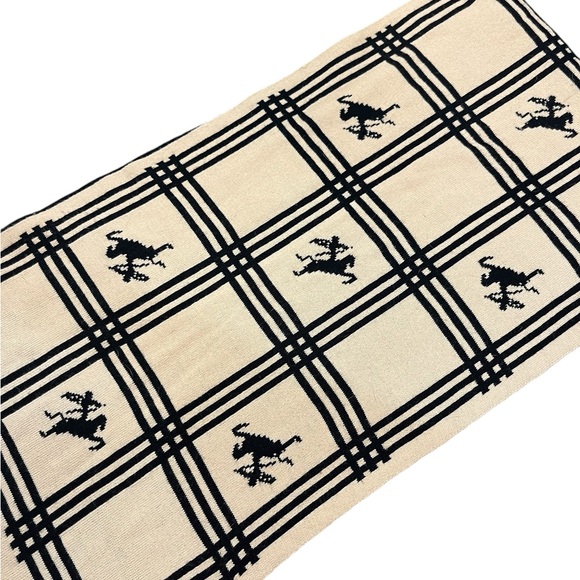 Burberry London Burberrys Equestrian Knit Scarf Double Sided Winter Lux - Picture 5 of 13